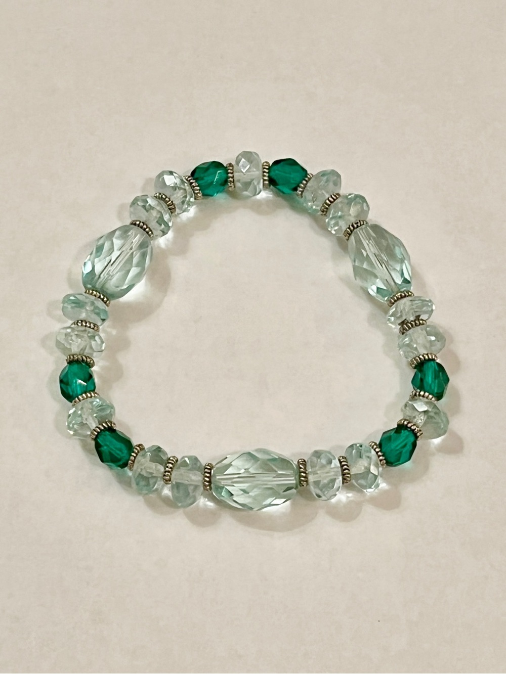 Elegant Green Crystal Stretch Bracelet